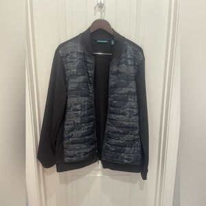 Perry Ellis Black Jacket with Teal Label Detail